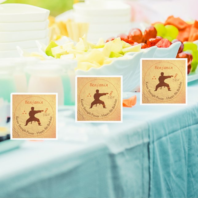 Modern Gold Martial Arts Karate Kinder 8. Geburtst Serviette (Von Creator hochgeladen)