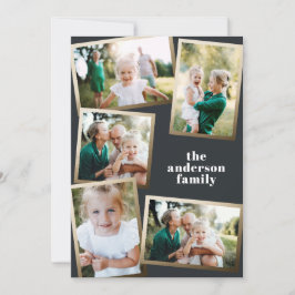 Modern gold Mehrfamilienhauskarte für Fotos