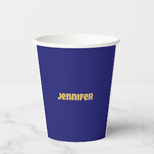 Modern Gold Midnight Blue Color Schlicht einzigart Pappbecher