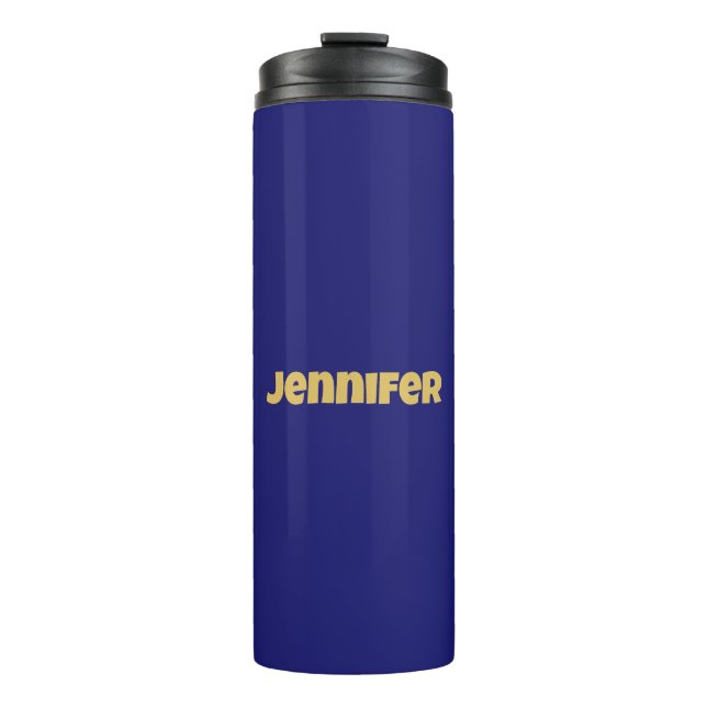 Modern Gold Midnight Blue Color Schlicht einzigart Thermosbecher (Vorderseite)