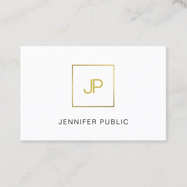 Modern Gold Monogram Creative Design Beruflich Visitenkarte (Vorderseite)