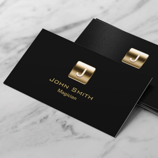 Modern Gold Monogram Magician Visitenkarte (Von Creator hochgeladen)