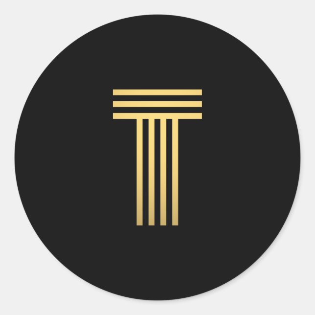 Modern Gold Monogram Runder Aufkleber (Vorderseite)