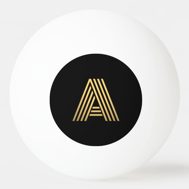 Modern Gold Monogram Tischtennisball (Vorderseite)