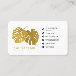 Modern Gold Monstera Tropical Blätter Social Media Visitenkarte