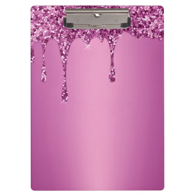 Modern Gold Ombre Marble Glam Metallfolie Klemmbrett (Vorderseite)