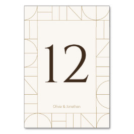 Modern Gold Ornaments Cream Wedding Tischnummer