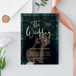 Modern Gold Overlay | Hochzeit von Fotos Folieneinladung