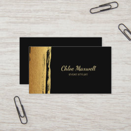Modern Gold Paint Stroke Minimalistisch Visitenkarte