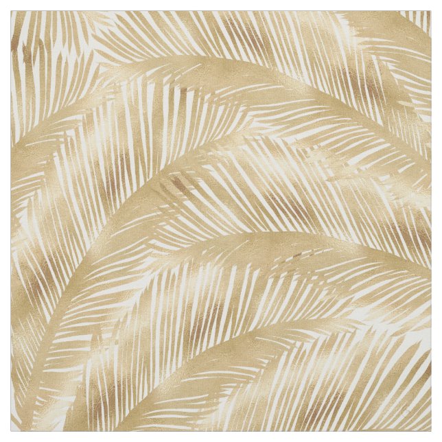 Modern Gold Palm Leaf tropisches Muster Stoff (Muster)