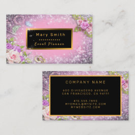 Modern Gold Party Pink Ihre Text Business Card hin Visitenkarte