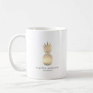Modern Gold Pineapse personalisierte Mug Kaffeetasse