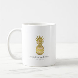 Modern Gold Pineapse personalisierte Mug Kaffeetasse