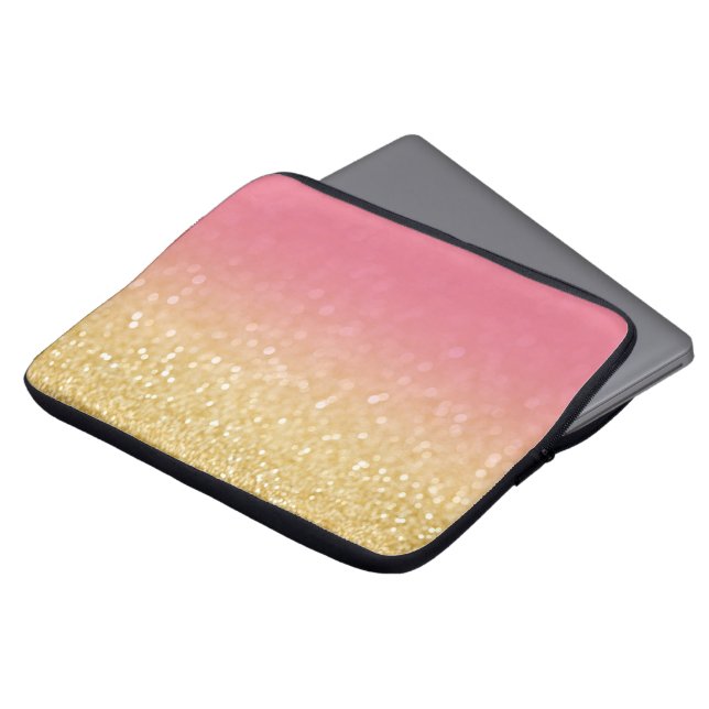 Modern Gold Pink Ombre Glitzer Notebook-Sleeve Cas Laptopschutzhülle (Vorne Oben)