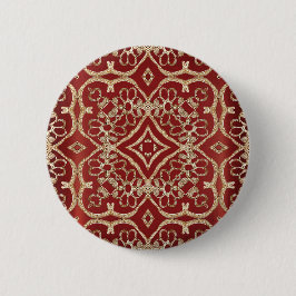 Modern Gold Red Floral Button