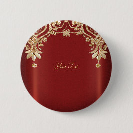 Modern Gold Red Floral Button