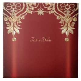 Modern Gold Red Floral Ceramic Tile Fliese