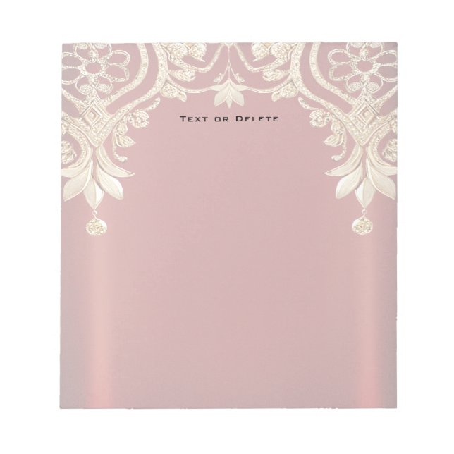 Modern Gold Red Floral Notepad Notizblock (Vorderseite)