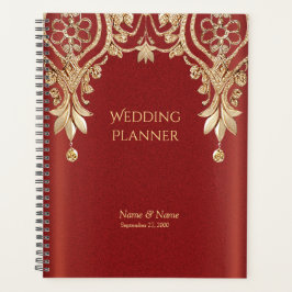 Modern Gold Red Floral Planner Planer