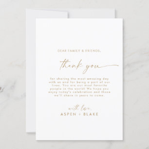 Modern Gold Script 12x18" Vielen Dank Empfang Card