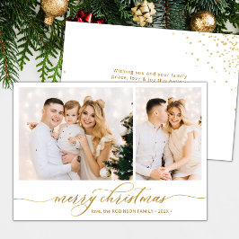 Modern Gold Script 2 Foto Collage Weihnachten