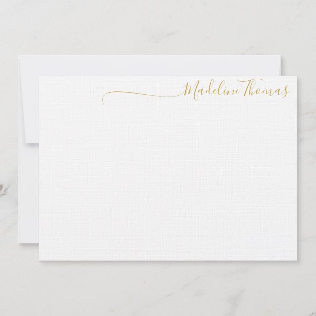 Modern Gold Script Calligrafy Name-Karte Mitteilungskarte (Vorderseite)