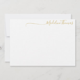 Modern Gold Script Calligrafy Name-Karte Mitteilungskarte