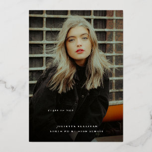 Modern Gold Script Graduate Foto Graduation Party Folieneinladung