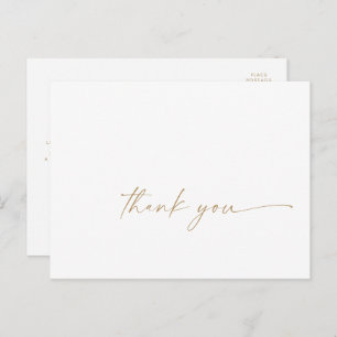 Modern Gold Script Vielen Dank Postcard Postkarte
