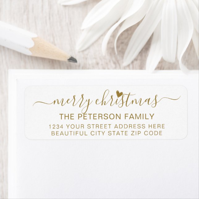 Modern Gold Script Weihnachts-Rücksendeadresse (Insitu)