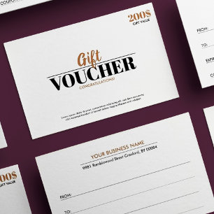 Modern Gold Simple Business Gutscheinkarte