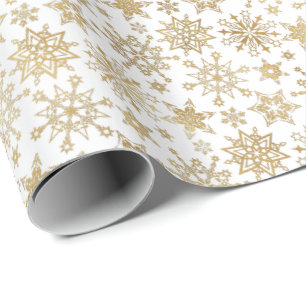 Modern Gold Snowflakes Weihnachtsfeiertag Geschenkpapier