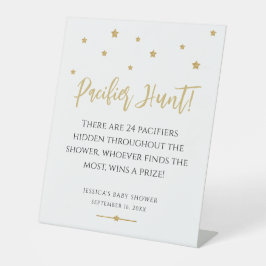 Modern Gold Stars Kinderdusche Schnuller Jagdspiel Sockelschild