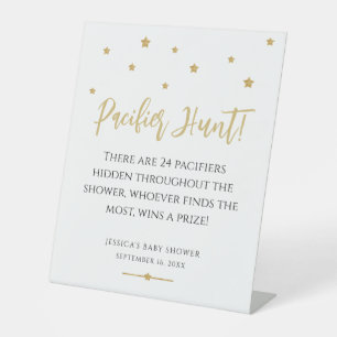 Modern Gold Stars Kinderdusche Schnuller Jagdspiel Sockelschild