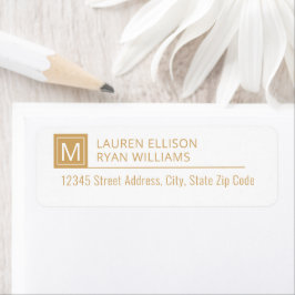 Modern Gold Typografy Monogram Custom Address