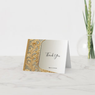 Modern Gold Verziert Dankeschön Card Dankeskarte