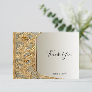 Modern Gold Verziert Dankeschön Card Dankeskarte