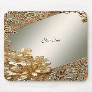 Modern Gold Verzierte Blumenmousepad Mousepad