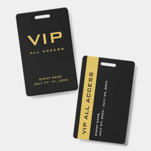 Modern Gold VIP All Access Pass Event ID Ausweis