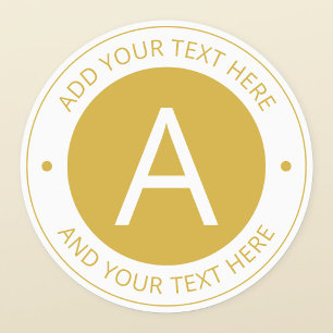 Modern Gold/Weiß-Logo-Monogramm wasserdicht Etiketten