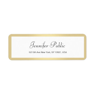 Modern Gold White Elegant Handgeschriebener Name E
