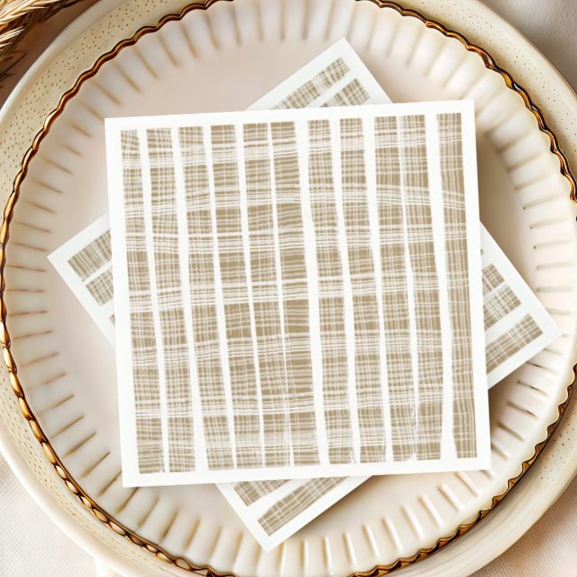 Modern Gold & White Stripe Texture Wedding Serviette (Von Creator hochgeladen)