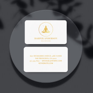 Modern Gold Yoga Instructor Berufliches Logo Visitenkarte