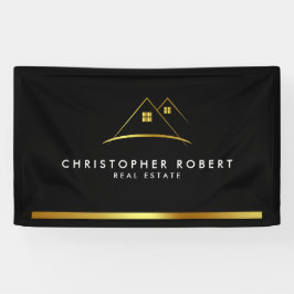 Modern Golden House Logo Real Anwesen Banner