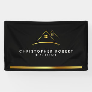 Modern Golden House Logo Real Anwesen Banner