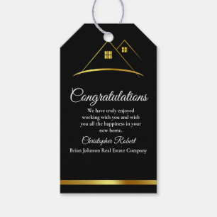 Modern Golden House Logo Real Anwesen Geschenkanhänger