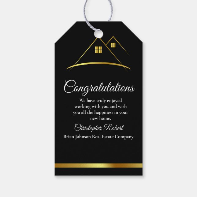 Modern Golden House Logo Real Anwesen Geschenkanhänger (Vorderseite)