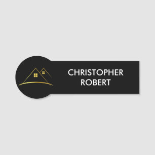 Modern Golden House Logo Real Anwesen Namensschild