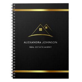 Modern Golden House Logo Real Anwesen Notizblock