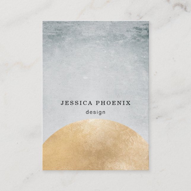 Modern Goldener Kreis Aquarell Grau Schwarz Visitenkarte (Vorderseite)